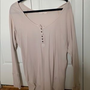 Adorable Creme Oversized Henley
